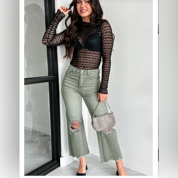 Vervet Olive Distressed Jeans - Picture 2 of 4